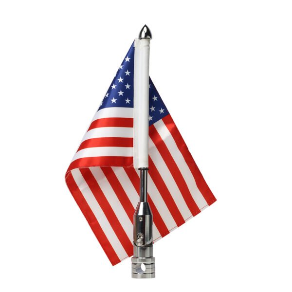 2Pack Motorcycle Flag Poles Mounts W/ USA & POW-MIA Flags - Image 7