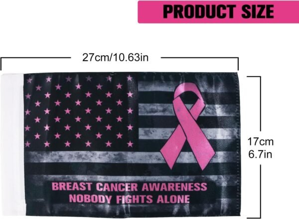 2Pack Support Breast Cancer Awareness with Stylish Harley Davidson Motorcycle Flags - Image 5